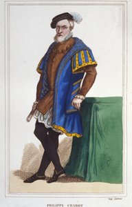 Portrait of Philippe de Chabot, Seigneur of Brion, Admiral of France (1480 to 1543). Engraving from 1830