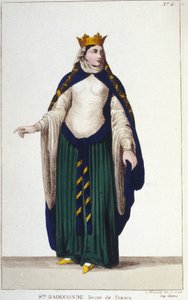 Portrait of Saint Radegonde, Queen of the Francs, wife of Clotaire I (engraving of 1830) by Unknown artist