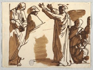 Cartoons of Death of Ananias and St. Paul, after Raphael, ca. 1820