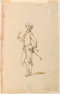 Drawing, Costume Design: A Captain for a Ballet, ca. 1720