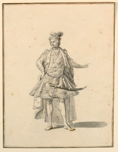 Costume Design: Persian Prince, for a Stage Production Designed by Giuseppe Galli Bibiena, 1719