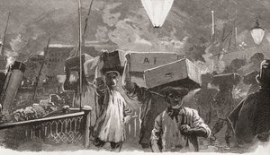 5 A.M. in Billingsgate Fish Market, London, England in the 19th Century