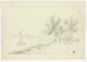 A Harbor with a Sailboat