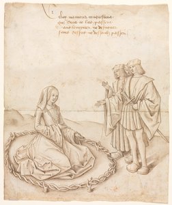 A Lady with Three Suitors by Unknown artist