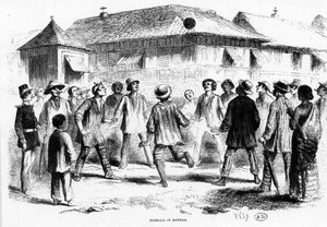 A Football Game in Manila (Philippines) - Engraving by Unknown artist