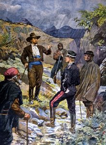 A Gendarme Taken to Task by a Brigand from Sardinia. 1899 by Unknown artist