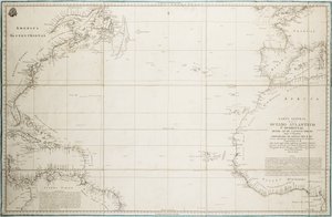 A general chart of the Atlantic Ocean north of the Equator by Unknown artist