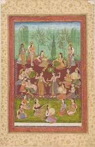 A Group of Women in a Garden, Entertaining Themselves with Music and Dancing by Unknown artist