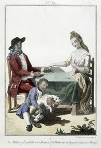 A Mulatto and a Spanish Give Birth to a Moorish - Engraving