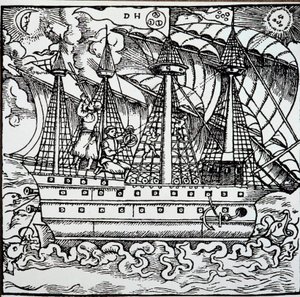 Navigator on a Portuguese Caravel Using an Astrolabe by Unknown artist