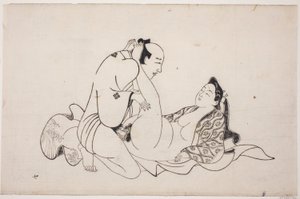 A sheet from a shunga album by Unknown artist