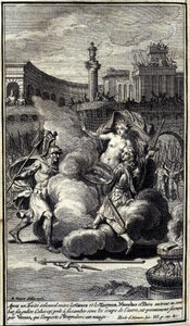 After a solemn deal between the Greeks and the Trojans, Menelas and Paris entered into a singular battle. This one, ready to succumb under the blows of the other, is rescued by Venus who wins Troyes in a cloud. Illustration of book III of the Iliad of Home by Unknown artist