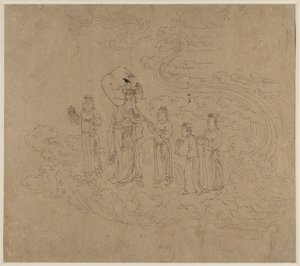 Album of Daoist and Buddhist Themes: Procession of Daoist Deities: Leaf 10 by Unknown artist