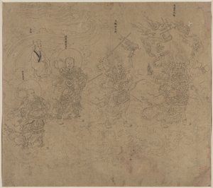 Album of Daoist and Buddhist Themes: Procession of Daoist Deities: Leaf 11 by Unknown artist