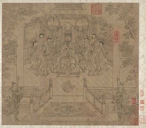 Album of Daoist and Buddhist Themes: Procession of Daoist Deities: Leaf 1 by Unknown artist