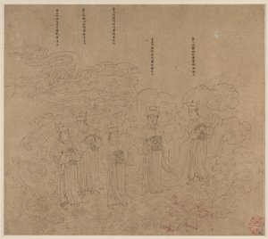 Album of Daoist and Buddhist Themes: Procession of Daoist Deities: Leaf 22 by Unknown artist