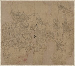 Album of Daoist and Buddhist Themes: Procession of Daoist Deities: Leaf 3 by Unknown artist
