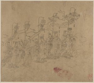Album of Daoist and Buddhist Themes: Procession of Daoist Deities: Leaf 5 by Unknown artist