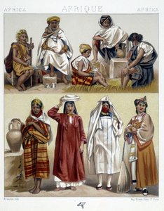 Algeria and Tunisia, Popular Costumes - in “Le Costume Historique” by Racinet by Unknown artist
