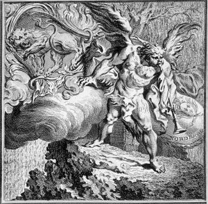Allegory of the North Wind. 18th century engraving by Unknown artist