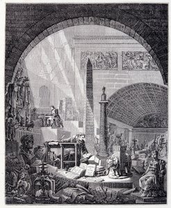 Baron Dominique Vivant-Denon at his office, surrounded by objects of art and Napoleon by Unknown artist