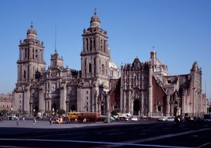 Baroque art: view of the Metropolitan Cathedral of Mexico City