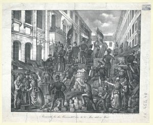Barricade at the University on May 26, 1848 in Vienna