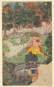 Battle of Ravana and Jatayu, from Sarga (Chapter) 49 of the Aranya-kanda (Book of the Forest) from a Ramayana (Rama’s Journey) of Valmiki by Unknown artist