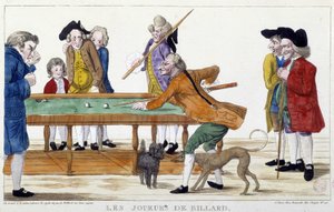 Billiards players - engraving, n.d., late 18th century, Carnavalet