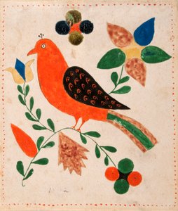 Bird Facing Left on Flowering Twig