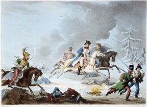 Bonaparte at the Battle of Krasnoi - in "Napoleonic Wars" by Sutherland, Dubourg, London by Unknown artist