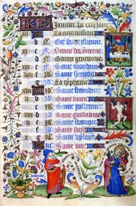 Book of Hours of the 15th Century. The Month of January. Milan, Biblioteca Trivulziana by Unknown artist
