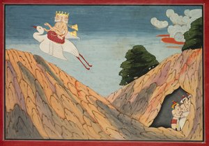 Brahma Hides the Cowherds and the Calves in the Cave, page from a Bhagavata Purana by Unknown artist