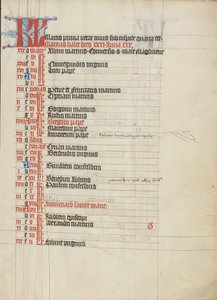Calendar Page by Unknown artist