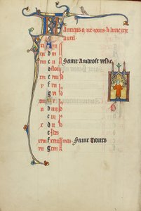 Calendar Page for April; Picking Flowers by Unknown artist
