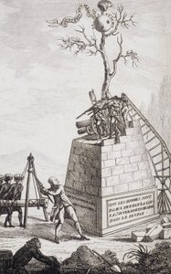 Charge against Necker - Frontispiece in Supplement à la vie privée et ministère érielle de M. Necker, Directeur général des Finances by un citoyen by Unknown artist