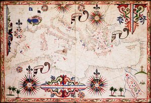 Chart of Mediterranean, Black and Caspian Seas, c.1620