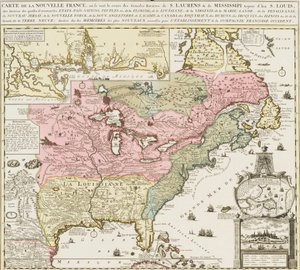 Chart of southern United States showing Mississippi river and Saint Louis, c. 1720