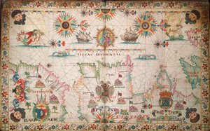 Chart of the north-east Atlantic, from Ireland to Cape Verde, c.1600 by Unknown artist