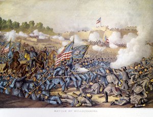 American Civil War: Battle of Williamsburg. Engraving by Unknown artist