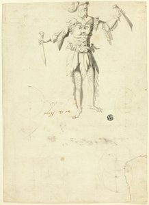 Costumed Man Carrying Two Swords by Unknown artist
