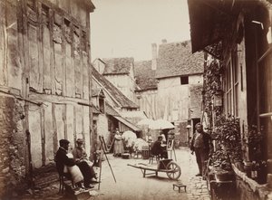 Courtyard with Painters by Unknown artist