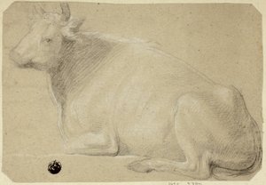 Cow Lying on Haunches by Unknown artist