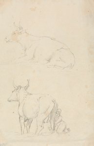 Cows and Milkmaid by Unknown artist