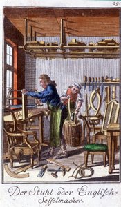 Crafts: the manufacturer of chairs in his workshop. In 