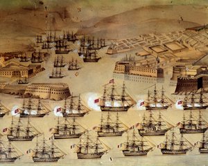 Crimean War between Russia and the Ottoman Empire: the French and British allied with the Turks to besiege the Russian port of Sebastopol from 17 October 1854 to 8 September 1855. Istanbul, Naval Museum