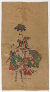 Daoist Immortal on a Qilin and Two Attendants