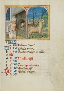 December Calendar Page; Baking Bread; Capricorn