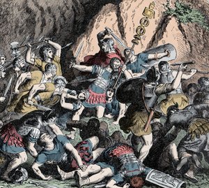 Defeat of the Fabians - Second Punic War: the defeat of the Fabian army and the strategy of usury of Fabius Maximus against the looting of the army by Unknown artist