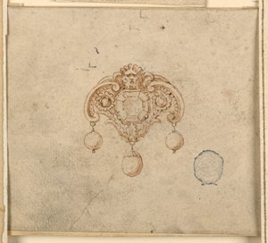 Design for Brooch with Three Diamonds